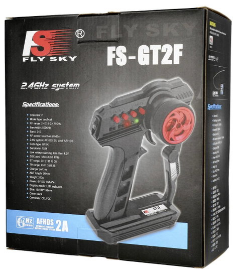 FlySky FS-GT2F Pisztolymarkolatos távirányító 2,4 GHz Csatornák: 2 Vevővel 6. kép