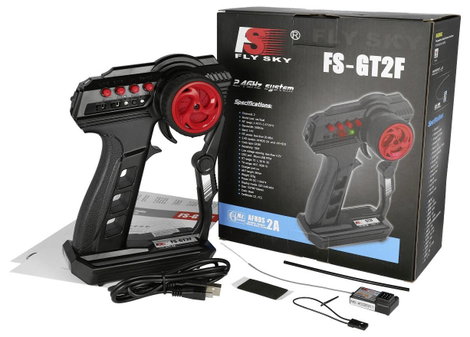 FlySky FS-GT2F Pisztolymarkolatos távirányító 2,4 GHz Csatornák: 2 Vevővel 7. kép