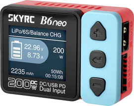 SKYRC B6neo Modell töltő 10 A Ólom, LiFePO, LiHV, Lítiumion, LiPolimer, NiCd, NiMH