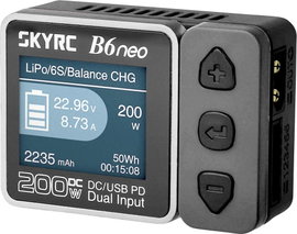 SKYRC B6neo Modell töltő 10 A Ólom, LiFePO, LiHV, Lítiumion, LiPolimer, NiCd, NiMH