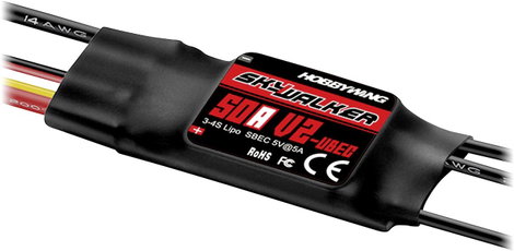 Hobbywing Skywalker V2 50A Brushless repülőmodell menetszabályozó Terhelhetőség (max. A): 70 A