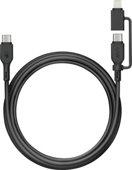 GP USB kábel USB-C®, Apple Lightning dugó 1.5 m Fekete GPCBCXBPBKUSB964