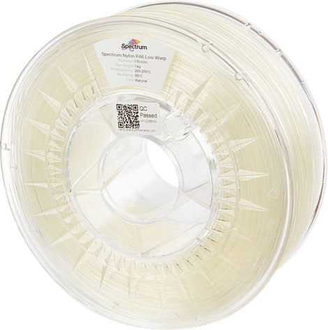 Spectrum Filaments 80174 PA6 Low Warp 3D nyomtatószál PA6 vegyileg ellenálló, ütésálló 1.75 mm 1000