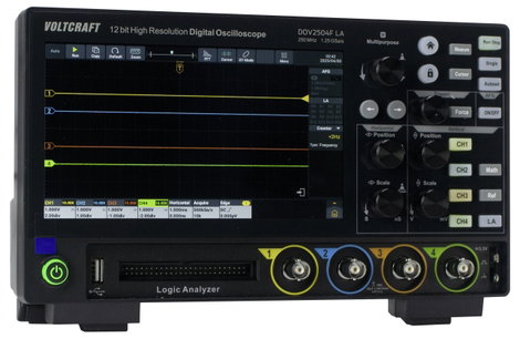 VOLTCRAFT DOV2504F LA Digitális oszcilloszkóp 250 MHz 4 csatornás 1.25 GSa/mp 100 Mpts 12 bit Digitá 2. kép