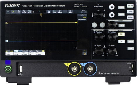 VOLTCRAFT DOV1002 Digitális oszcilloszkóp 100 MHz 2 csatornás 1.25 GSa/mp 50 Mpts 12 bit Digitális m