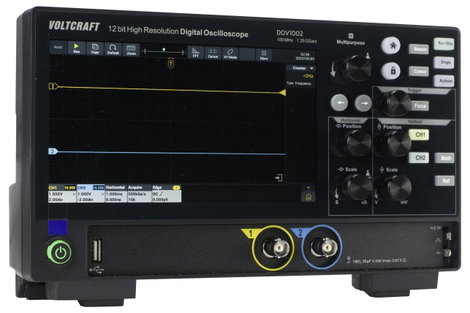 VOLTCRAFT DOV1002 Digitális oszcilloszkóp 100 MHz 2 csatornás 1.25 GSa/mp 50 Mpts 12 bit Digitális m 2. kép