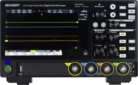 VOLTCRAFT DOV1004 Digitális oszcilloszkóp 100 MHz 4 csatornás 1.25 GSa/mp 50 Mpts 12 bit Digitális m