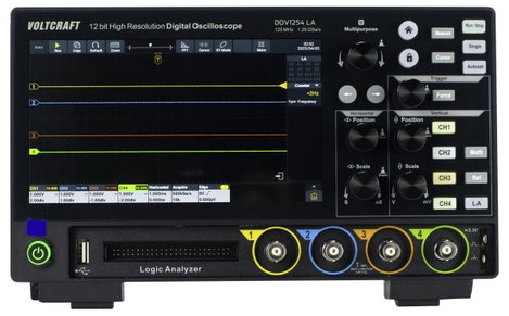 VOLTCRAFT DOV1254 LA Digitális oszcilloszkóp 125 MHz 4 csatornás 1.25 GSa/mp 100 Mpts 12 bit Digitál 3. kép