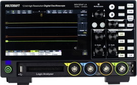 VOLTCRAFT DOV1254F LA Digitális oszcilloszkóp 125 MHz 4 csatornás 1.25 GSa/mp 100 Mpts 12 bit Digitá