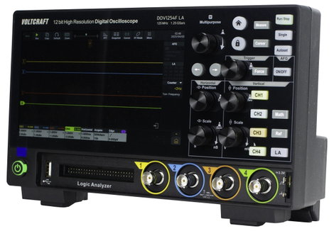 VOLTCRAFT DOV1254F LA Digitális oszcilloszkóp 125 MHz 4 csatornás 1.25 GSa/mp 100 Mpts 12 bit Digitá 3. kép