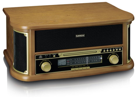 Lenco Classic Phono TCD-2551WD - Holz-Plattenspieler im Retro-Design mit Bluetooth Lemezjátszó 2. kép