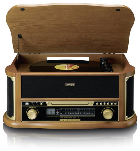 Lenco Classic Phono TCD-2551WD - Holz-Plattenspieler im Retro-Design mit Bluetooth Lemezjátszó 4. kép