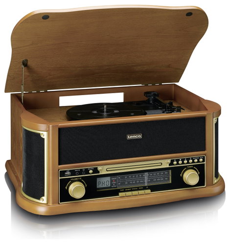 Lenco Classic Phono TCD-2551WD - Holz-Plattenspieler im Retro-Design mit Bluetooth Lemezjátszó 5. kép