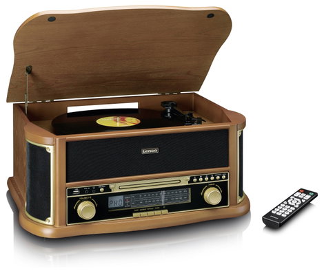 Lenco Classic Phono TCD-2551WD - Holz-Plattenspieler im Retro-Design mit Bluetooth Lemezjátszó 6. kép
