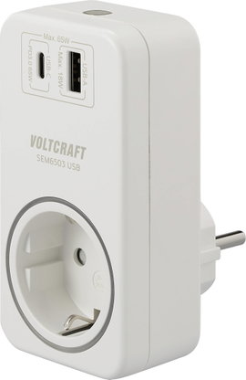 VOLTCRAFT SEM6503 Energiafogyasztás mérő USB csatlakozó, #####USB-Messung (Ladeleistung), Rádiójel v