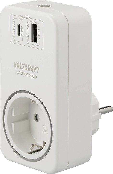 VOLTCRAFT SEM6503 Energiafogyasztás mérő USB csatlakozó, #####USB-Messung (Ladeleistung), Rádiójel v