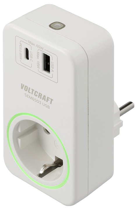 VOLTCRAFT SEM6503 Energiafogyasztás mérő USB csatlakozó, #####USB-Messung (Ladeleistung), Rádiójel v 2. kép