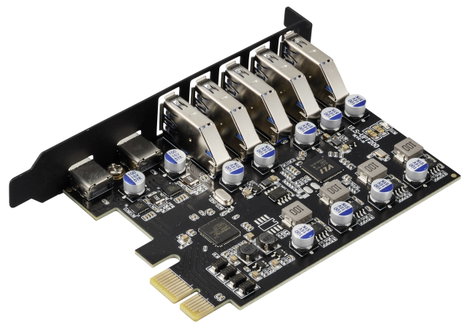 Renkforce RF-6613198 5+2 port USB 3.0 kontroller kártya USB-A (USB 3.0), USB-C® (USB 3.2 Gen 1) PCIe 2. kép