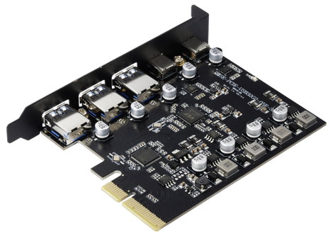Renkforce RF-6613196 3+2 Port USB 3.1 kontroller kártya USB-C® (USB 3.2 Gen 2) 2. kép