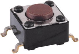 SMD nyomókapcsoló 1 x ki/(be), 12 V/50 mA, Mentor 1254.1004