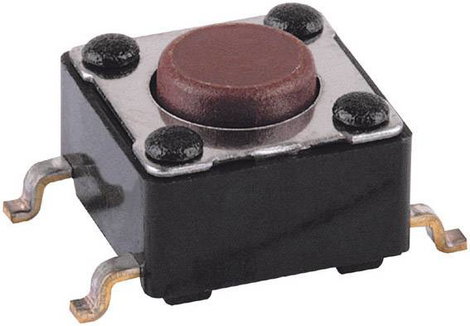 SMD nyomókapcsoló 1 x ki/(be), 12 V/50 mA, Mentor 1254.1004