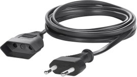 Sygonix SY-5042686 Áram Hosszabbítókábel Fekete 5.00 m H03VVH2-F 2X 0,75 mm²