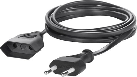 Sygonix SY-5042686 Áram Hosszabbítókábel Fekete 5.00 m H03VVH2-F 2X 0,75 mm²