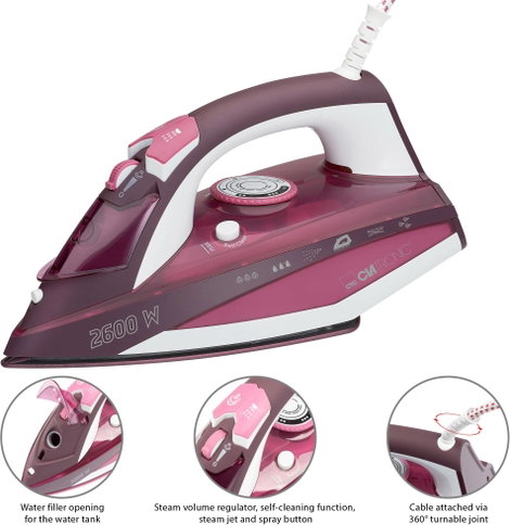 Clatronic DB 3705 Gőzölős vasaló Fehér, Piros 2600 W 4. kép