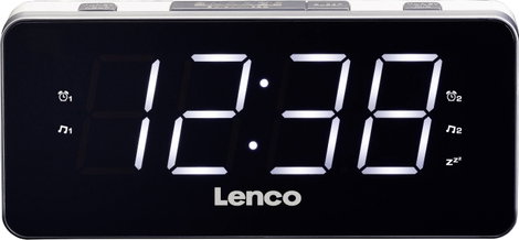 Lenco CR-18 White - FM-Radiowecker mit großem 1,8 Display Rádiós ébresztőóra