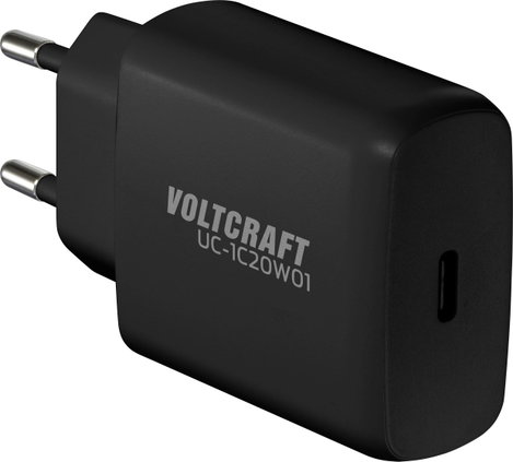 VOLTCRAFT UC-1C20W01 USB-s töltőkészülék 20 W Beltér Kimeneti áram (max.) 3 A 1x USB-C® Kimenetek sz