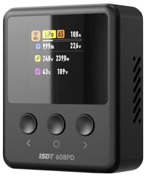 ISDT 608PD Smart Modell multifunkciós töltő 10 A LiFePO, LiPolimer, LiHV, NiMH Kisütés funkció, Graf 2. kép