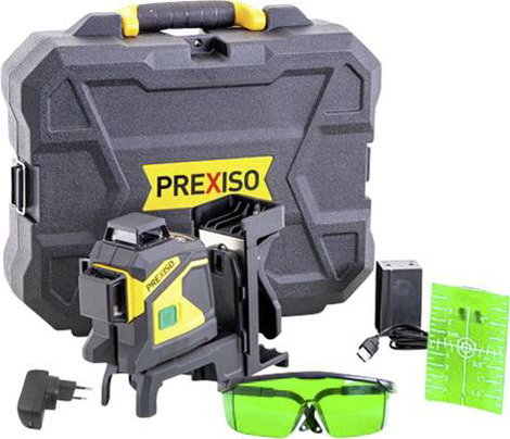 Prexiso PLC3-360G 360°-os vonallézer Zöld lézer, 360°-os lézerrel, Akkuval, dobozzal Hatótáv (max.): 2. kép