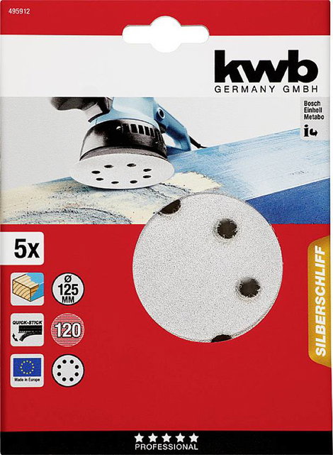 kwb 495912 Csiszolókorong Ø 125 mm 5 db 2. kép