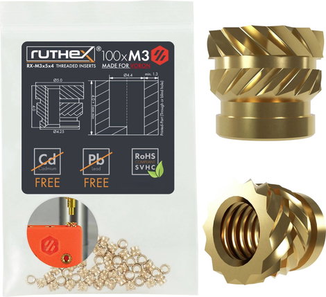 ruthex menetes betét RX-M3x5x4 GE-M3x5x4-001