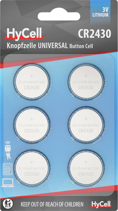 HyCell Gombelem CR 2430 3 V 1 db Lítium 6er Blister Lithium Knopfzellen CR2430
