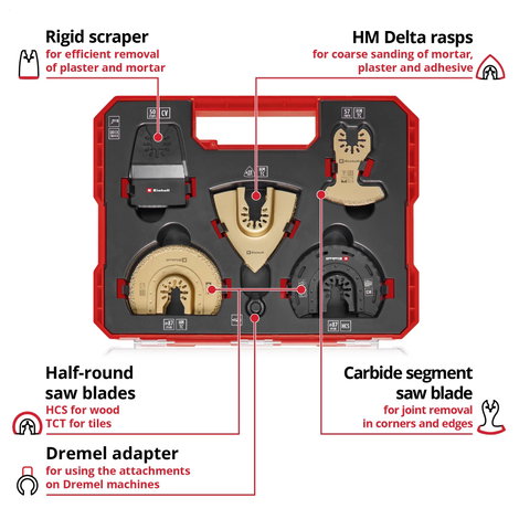 Einhell 708110 XLPLUS-CASE HCS, Keményfém Többfunkciós szerszám tartozék készlet 1 készlet 3. kép