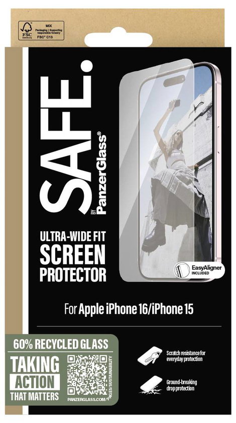 PanzerGlass Ultra-Wide Fit Kijelzővédő üveg Apple iPhone 16, iPhone 15 1 db SAFE95875 3. kép
