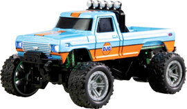 Amewi Narancs Brushed 1:64 RC modellautó Elektro Monstertruck 2WD RtR 2,4 GHz Fényeffekttel, Akkuval