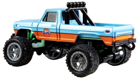 Amewi Narancs Brushed 1:64 RC modellautó Elektro Monstertruck 2WD RtR 2,4 GHz Fényeffekttel, Akkuval 3. kép