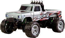Amewi Szürke Brushed 1:64 RC modellautó Elektro Monstertruck 2WD RtR 2,4 GHz Akkuval és töltőkábelle