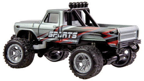 Amewi Szürke Brushed 1:64 RC modellautó Elektro Monstertruck 2WD RtR 2,4 GHz Akkuval és töltőkábelle 3. kép