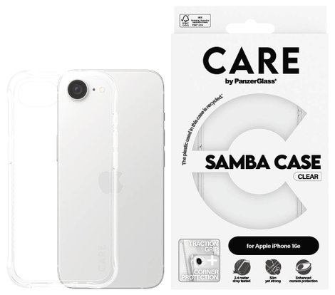 PanzerGlass Case Fashionable Samba Case Apple iPhone 16e Átlátszó Ütésálló CRRFSMBG29845 3. kép