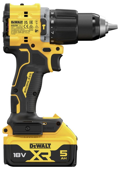 DEWALT DCD799P2T-QW 2 sebességfokozat-Akkus ütvefúró-csavarozó 2. akkuval, Töltővel, Hordtáskával 4. kép