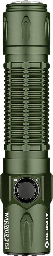 OLight Warrior 3S green LED Kézilámpa IPX8 (vízálló), Övcsíptetővel, Tokkal, Stroboszkóp üzemmóddal