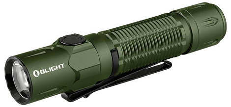 OLight Warrior 3S green LED Kézilámpa IPX8 (vízálló), Övcsíptetővel, Tokkal, Stroboszkóp üzemmóddal 2. kép