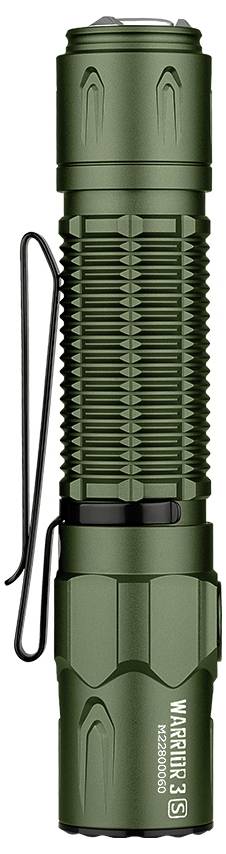 OLight Warrior 3S green LED Kézilámpa IPX8 (vízálló), Övcsíptetővel, Tokkal, Stroboszkóp üzemmóddal 3. kép