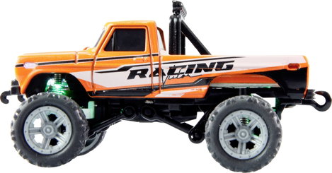 Amewi Narancs Brushed 1:64 RC modellautó Elektro Monstertruck 2WD RtR 2,4 GHz Fényeffekttel, Akkuval