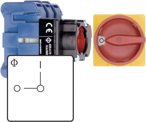 Főkapcsoló 22 mm, 11 kW, gyors rögzítésű, Kraus & Naimer KG32B T203/01 FT2