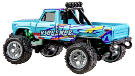Amewi Brushed 1:64 RC modellautó Elektro Monstertruck 2WD RtR 2,4 GHz Akkuval és töltőkábellel, Fény 4. kép
