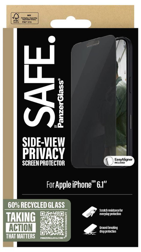 PanzerGlass Privacy Kijelzővédő üveg Apple iPhone 16 1 db SAFEP95875 4. kép